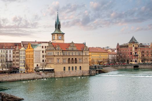 Prague. Vltava. Czech Republic. View from Charles Bridge