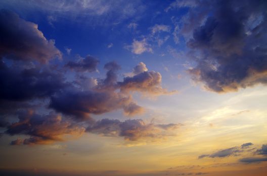 sky with clouds and sun