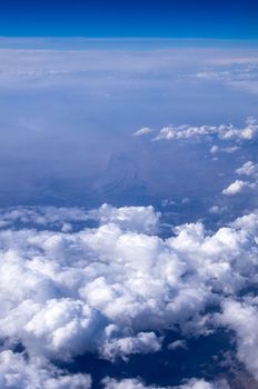 Aerial sky and clouds background