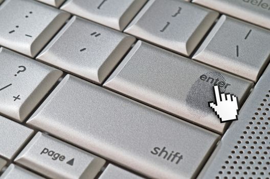 Fingerprint left on keyboard hack concept