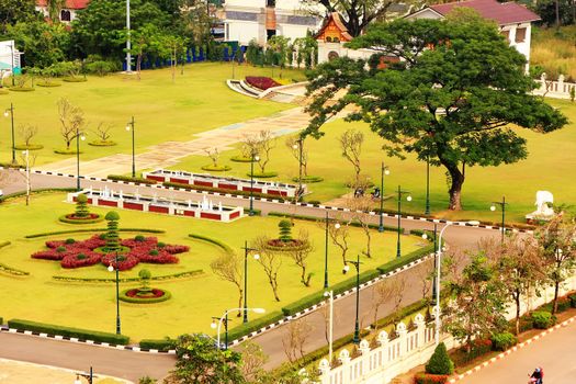 View of Vientiane from Victory Gate Patuxai, Laos, Southeast Asia