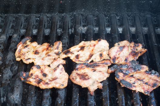 Vietnamese Marinaded Porc slices  on grill