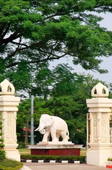 Decorative statue of elephant, Vientiane, Laos, Southeast Asia