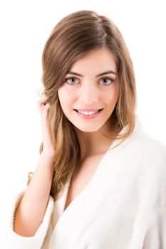 Portrait of a beautiful blonde woman - Beauty Care