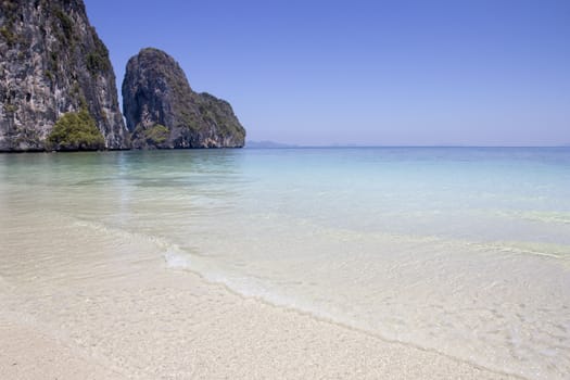 Tropical beach on Koh Rok Yai, Tranf Province, Thailand