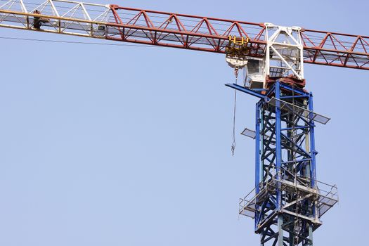 Tower crane with blue sky