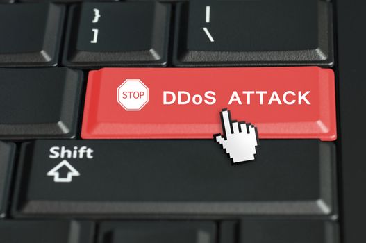 DDoS concept with the focus on the return button 
