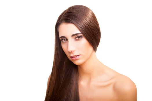 Portrait of a beautiful brunette - Beauty Care concept