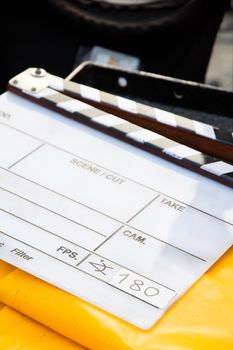 Film Slate on set