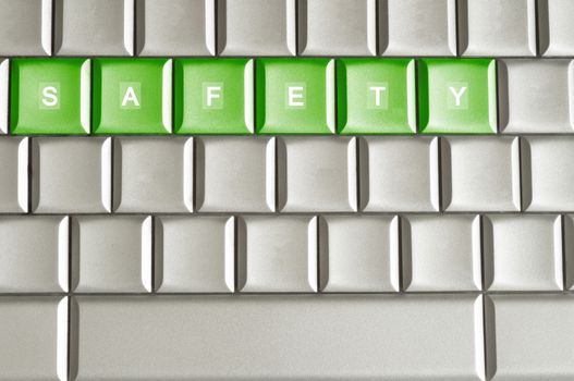 Conceptual word SAFETY isolated on a keyboard