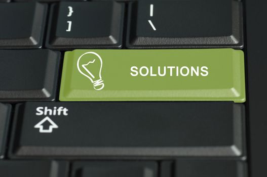 Concept of solutions . The focus is on the enter key with the shift button on the bottom