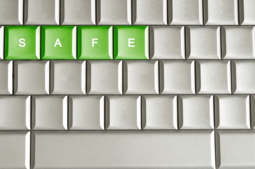 Conceptual word SAFE isolated on a keyboard