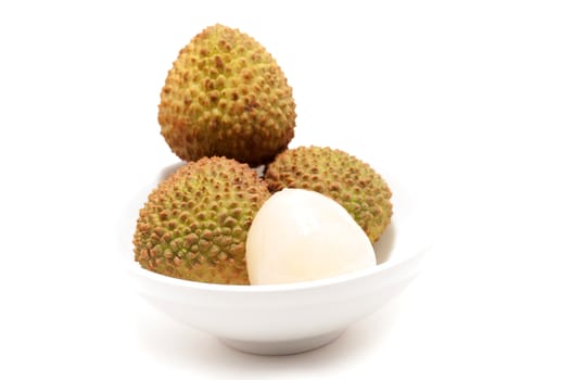 Fresh Litchi fruits isolated on white background