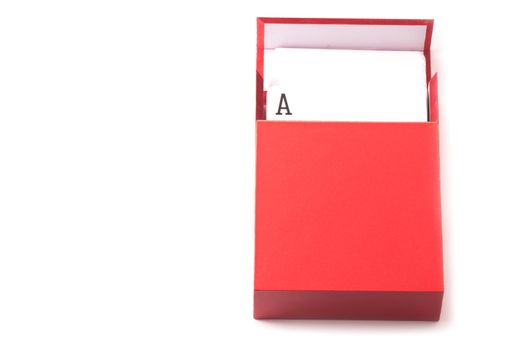 A pack of card inside a red box isolated on white background