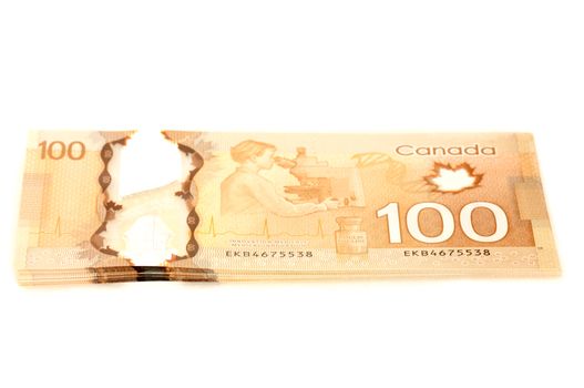 recto and verso 100 dollars Canadian bank notes in polymer