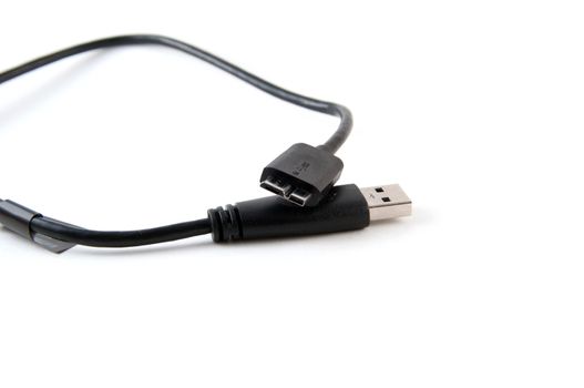 USB 3 cable isolated on white background