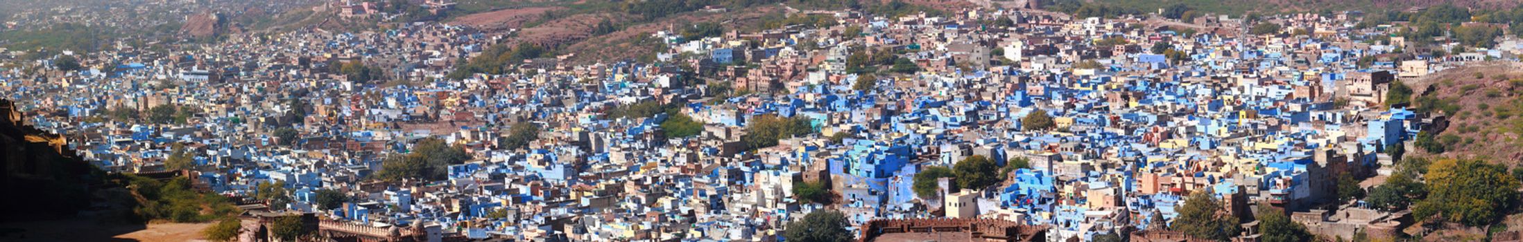 Top view panorama of Jodhpur City or the blue city, Rajasthan, India