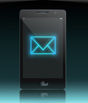 Illustration depicting a phone with a message concept.