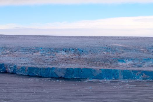 frontal wall of a glacier of Nansen. Northern island of Novaya Zemlya