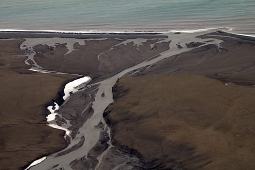 Glacial spillway and its overland delta. North island, Novaya Zemlya. Kara Sea, Siberia