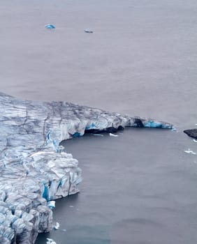 frontal wall of a glacier of Nansen. Northern island of Novaya Zemlya