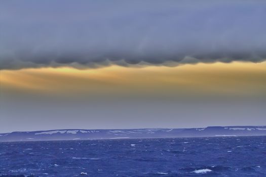 storm on  Kara Sea summer