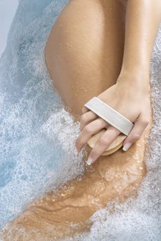 close up of woman body relaxing herself in a jacuzzi