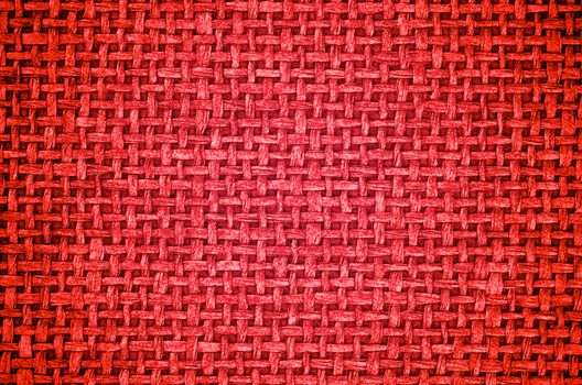 Background of Red Textile Canvas closeup