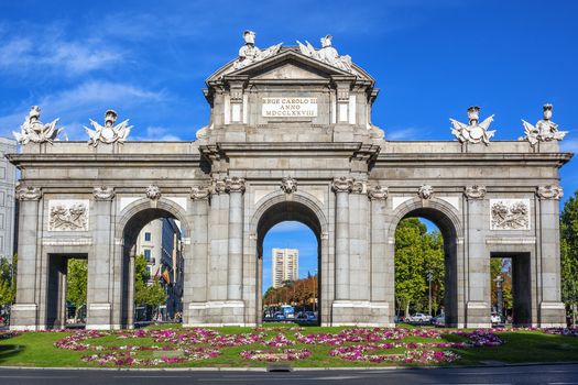 The famous Puerta de Alcala at Independence Square - Madrid Spain 