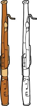Drawing of isolated bassoon over white background
