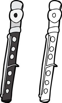 Cartoon of isolated piccolo flute instrument