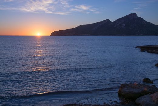 Sant Elm Sunset in early November. Sant Elm, Mallorca, Balearic islands, Spain.