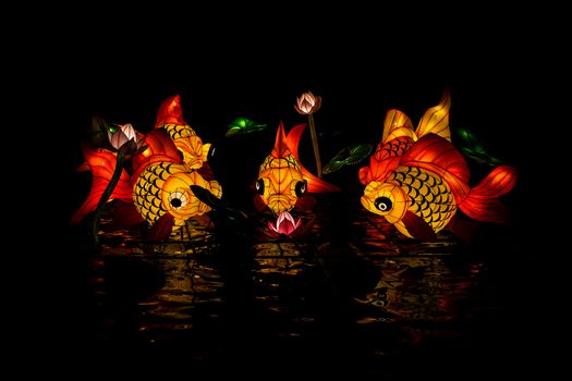 Figure of Lantern Fish is at Hatyai Lantern Festival in Songkhla Province, Thailand