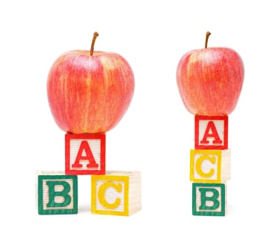 Alphabet Blocks IDEA and apple