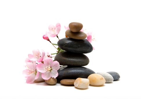 Zen / spa stones with flowers