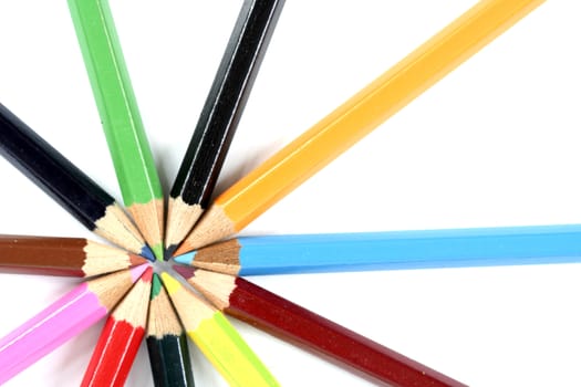 Close-up picture of color pencils.