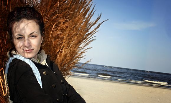 Girl on the beach on a sunny day