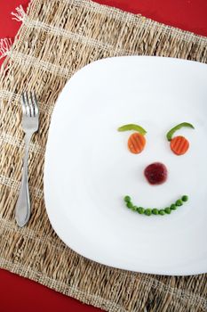 Happy face mande by vegetables ! Diet concept.