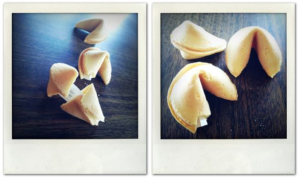 Fortune cookies on table top