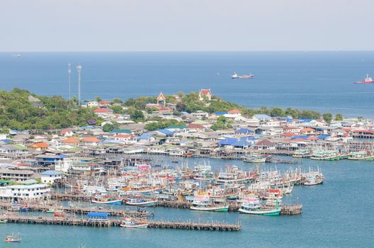 Fishing village near the sea of Thailand