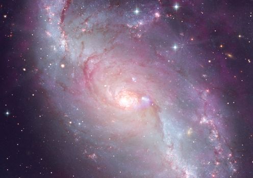 Stars and spiral galaxy in a free space