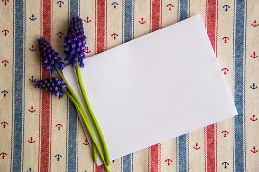 fabric background with dark blue flowers