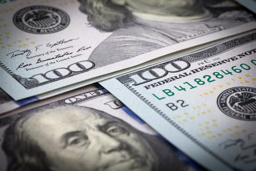 US One Hundred Dollar Bill Macro