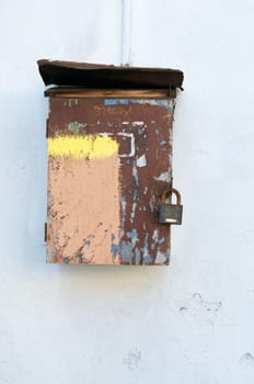 The picture of the rusty mailbox taken in Sain Petersburg, Russia