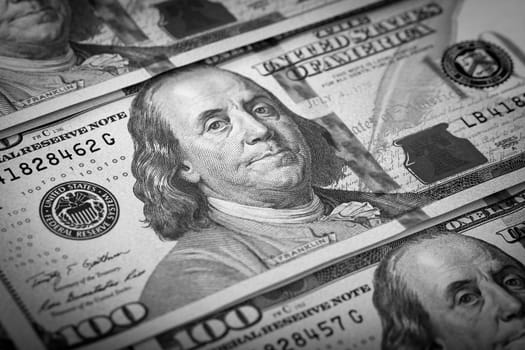 US One Hundred Dollar Bill Macro
