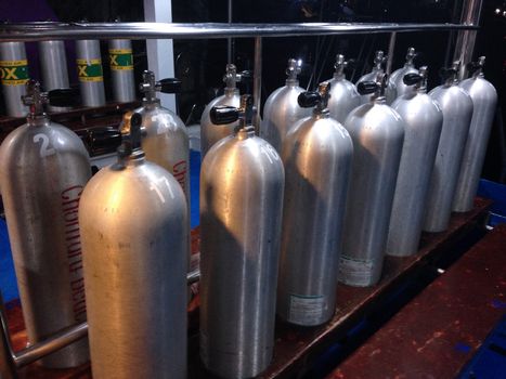 the air tank, equipment for scuba diving 