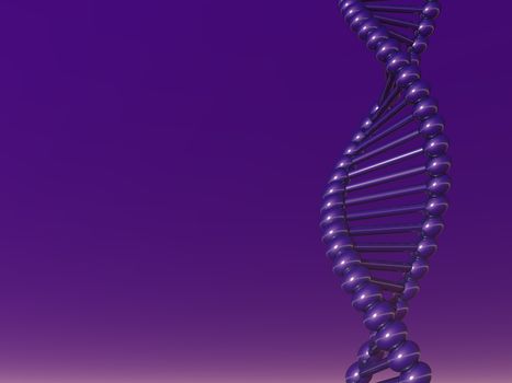 DNA strand on violet background - 3d illustration