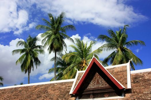 Roof detail, Wat Si Saket, Vientiane, Laos, Southeast Asia