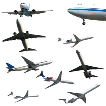 Collection with many planes on a clean white background. 3500 x 3500 pixels