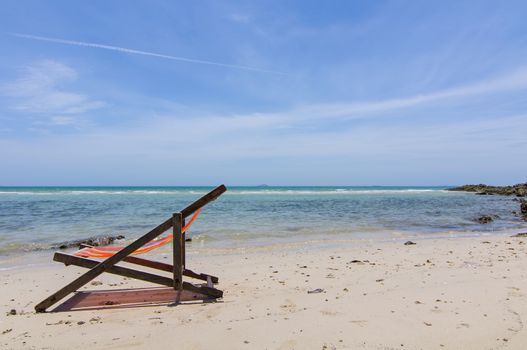 The beach with a chair and tranquility.